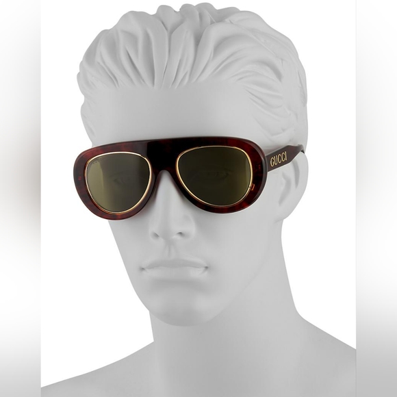 💯 New Original GUCCIAcetate Oversize Sunglasses GG1152S Tortoise - Picture 1 of 17